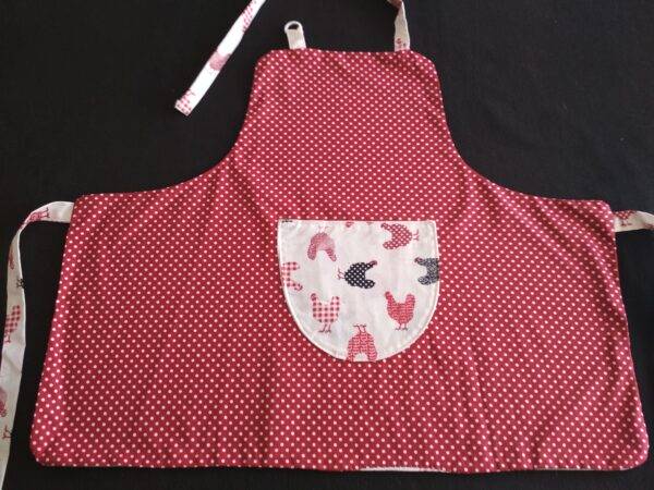tablier "poules rouges et noires" – Image 2